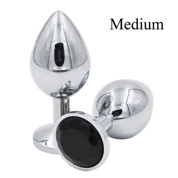 Mittelgroße 80x33mm Luxus silberne Gewinde Metall Butt Plug Anal Einsatz sexy Stopper Anal Sex Toys Audlt Products2478323