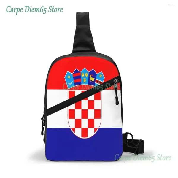 Rucksack Sling -Beutel kroatische Flagge wehne Brustpaket Crossbody zum Radfahren wandern