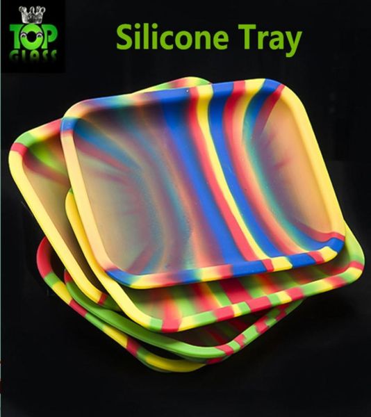 Bandeja de silício 200mm150mm20mm misto colorido jarra de silicone prato prato de cera dab alimentos de silicone pisos de silicone bandeja5782859