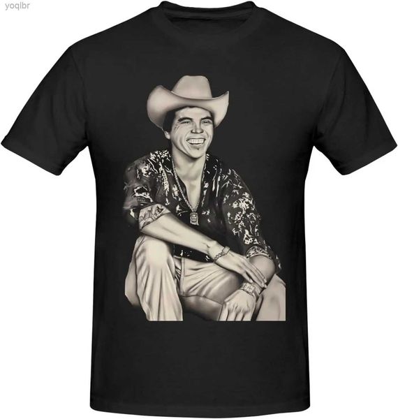 T-shirt maschile Chalino Music Sanchez Mens Shirt Collar Short Short Short Top Black L2456