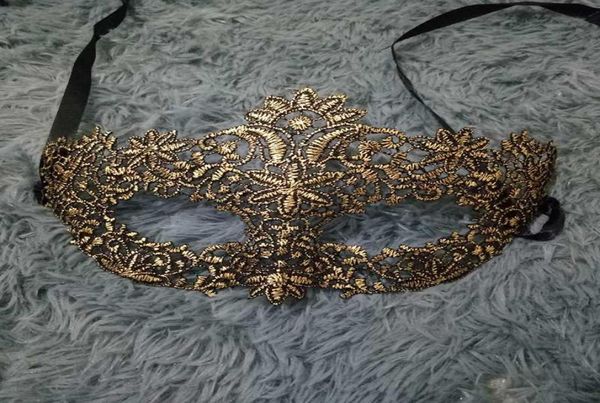 Lace Masquerade Maske Frauen Venezianische Augenmaske für Halloween Carnival Party Prom Ball Kostüm Gold 8559409