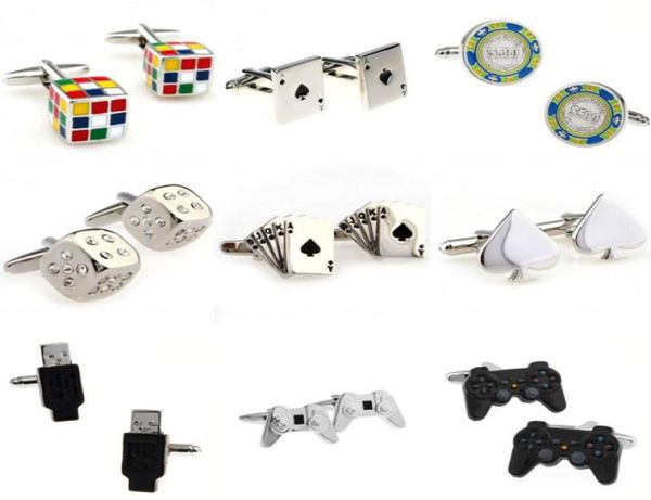 Gestione del gioco da dadi a dadi delle carte USB Cuffing Cuff Link 1 coppia Big Promotion7620775