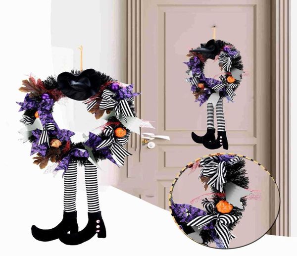 Halloween Great Porta Decorazione sospesa Decorazione Halloween Witch Cappello Guida Pumpkin Guida Happy Halloween Feste per feste di casa Q081251560