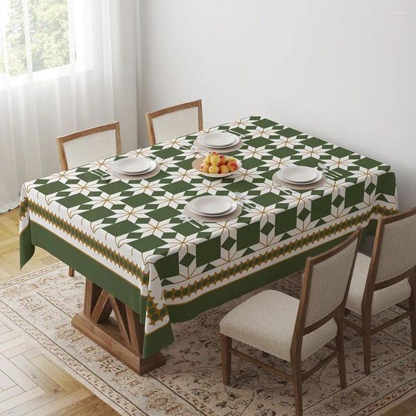Tavolo panno fshion verde geometrico caffè da sala da pranzo decorativo asciugamano tovagliolo 49 guirzt01