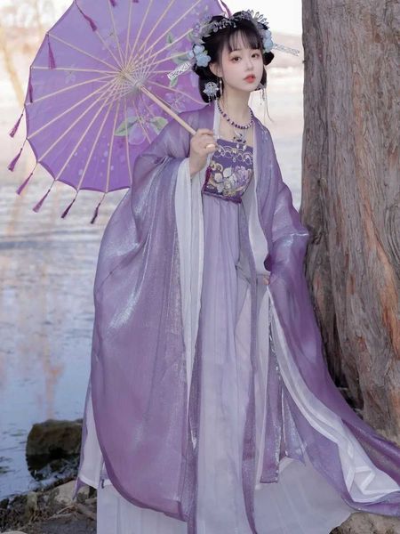 Roupas étnicas mulheres vestido hanfu dinastia chinesa tang bordado tradicional hanfu conjunto feminino traje de cosplay vestido amarelo de verão hanfu vestido