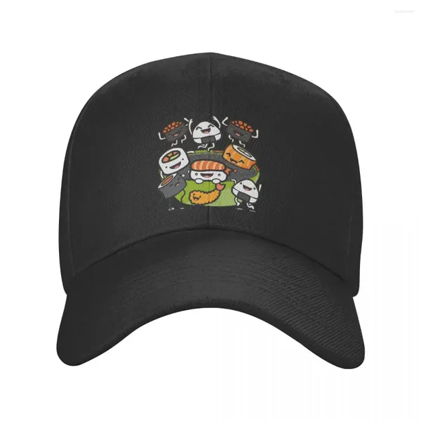 Ballkappen Punk Unisex Cartoon Japanische Food Sushi Party Baseball Cap Erwachsener verstellbarer Vater Hut für Männer Frauen Outdoor -Schnapphüten im Freien