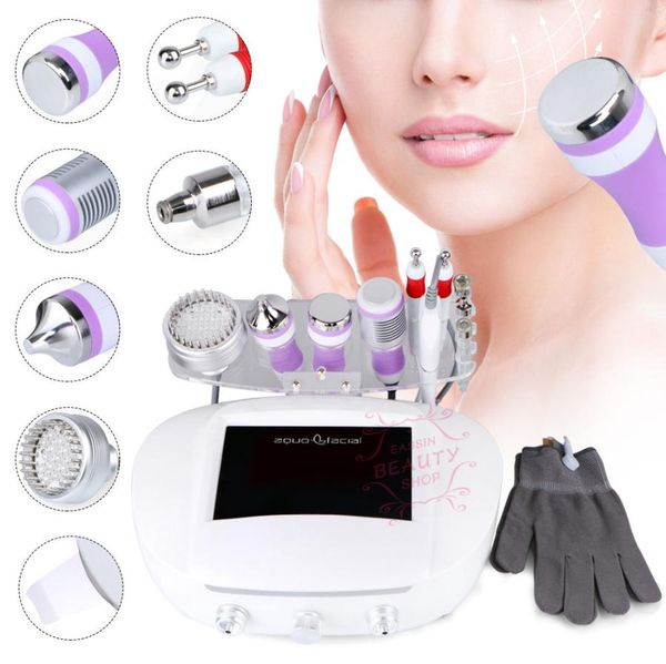 6 in 1 Mikrodermabrasion für Akne Ultraschallkalthammer Bio -Galvanic Handschuh Gesichtsbehörde Deep Cleansing Beauty Machine2133301