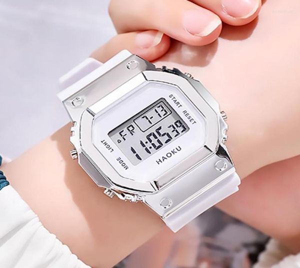 Relógios de pulso LED Digital Watch Men Women Classic Square Dial