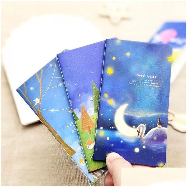 Notepads Großhandel Mini Notepad niedliche Ozean Serie Notebook Wunsch Flasche Kindheit Fantasy Style Moon Star Universe Tagebuch tragbare Dr. Dhacb