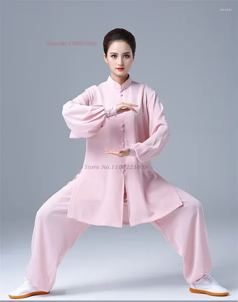 Roupas étnicas 2024 Artes marciais de Tai chi chinês Wushu Prática respirável Tradicional Esportes de treinamento ao ar livre