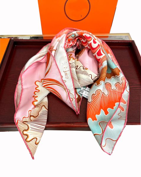 Top Brand Designer Silk Scarf Cavallo Stampa Donne Pashmina Wrap Shawl Fashion Ribbon Scarpe quadrate 90 cm