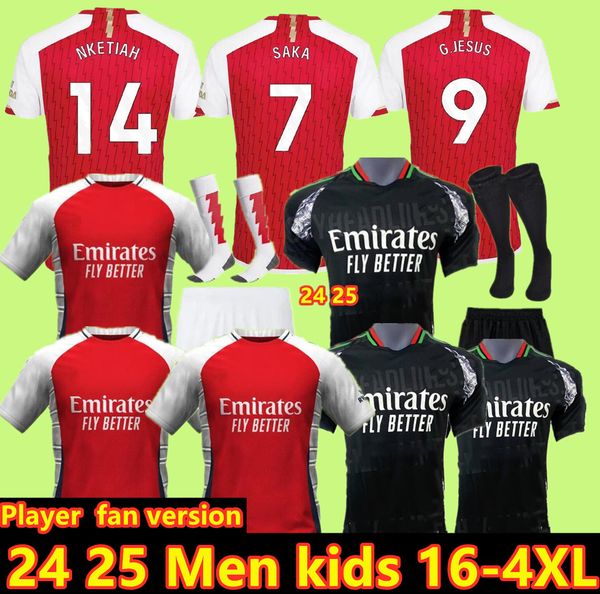 3xl 4xl 23 24 G.Jesus Saka Soccer Soccer Fans Versione giocatore Smith Rowe Odegaard Trossgaard Martinelli Kiwior Tomiyasu Arsen Jersey 2023 2024 Shirt da calcio Kids Kids Kids Kids Kids Kids Kids Kid