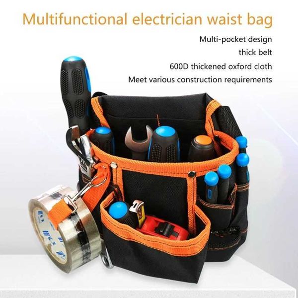 Bolsa de ferramentas saco de cintura eletricista de 8 bolsos 600d Manutenção de ferramentas Oxford Manutenção de eletricistas Bolsa de cinto para ferramentas de hardware