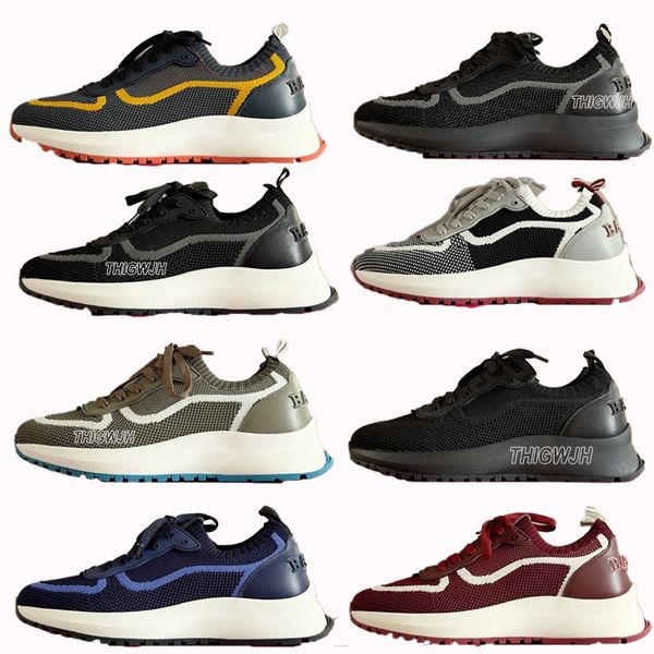 Marca de designer luxo novo sapatos esportivos casuais tecidos tecelagem multi -color Splicing Lace Up Sole grossa Classic Retro Leather Shoes Party Party Party