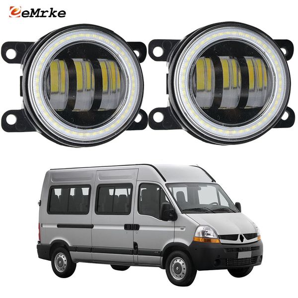 Eemrke LED FOG Lights Montble 30W/ 40W para Renault Master II FL 10/2006-2010 com lente de linha de corte transparente Angel Eyes Drl Car Ptf