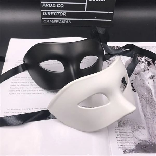 Kadınlar Erkek Seksi Beyefendi Masquerade Maske Prom Cadılar Bayramı Partisi Cosplay Kostüm Düğün Dekorasyon Props Black White 240430