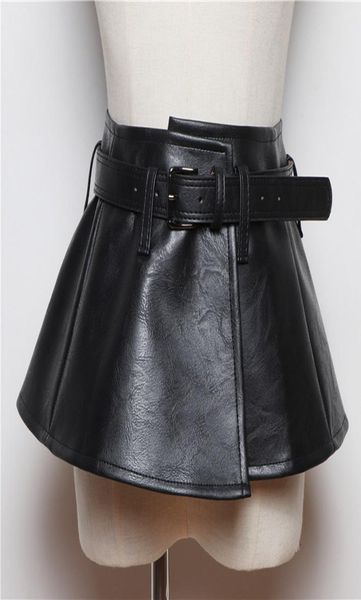 2020 New Wide Belt Women Corset Belts Pu Leather Ruffle Peplum Peplum Ciistband Cummerbunds Dress Female Strap Girdle5951379
