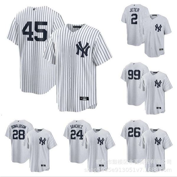 Jerseys Kleidung Uniform Yankees Richterin Aaron Richter#99rizzo 48 White Home Jersey Stickerei