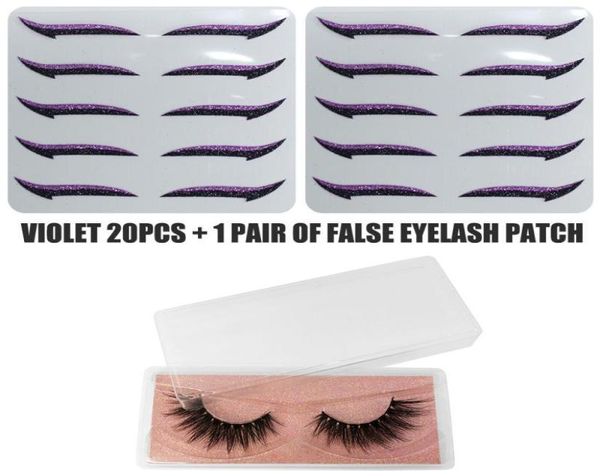 False ciglia 10pcs5Pair Glitter giglio per la palpebra di palpebra resile riutilizzabili eyeliner Adesivi pigri utili utili impermeabili di autoadesivi eye trucco per gli occhi T1141080