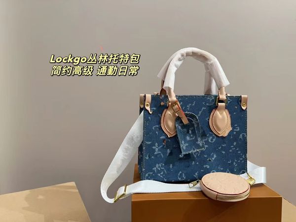 24ss Women Borse Borse Bag Designer Denim Denim Shouder Crossbody Messenger Travel Borse per la borsa per borse per la borsa per laptop 25 cm