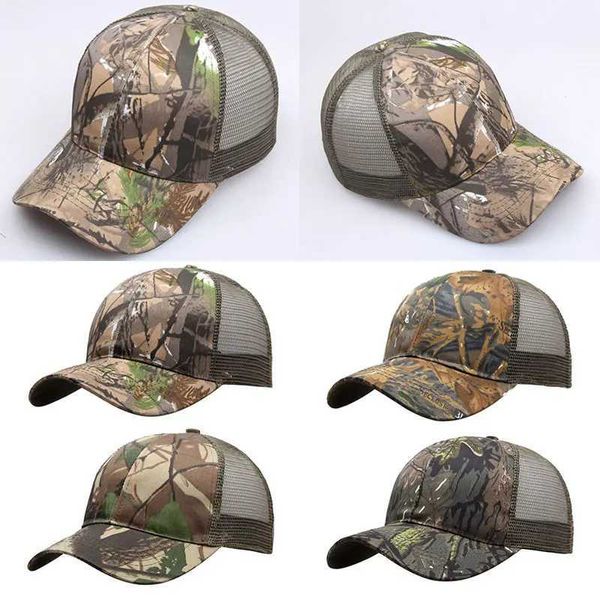 Ballkappen Camouflage Baseball Cap Mesh Sommer Camouflage Tactical Patch Unisex Truck Outdoor Q240429
