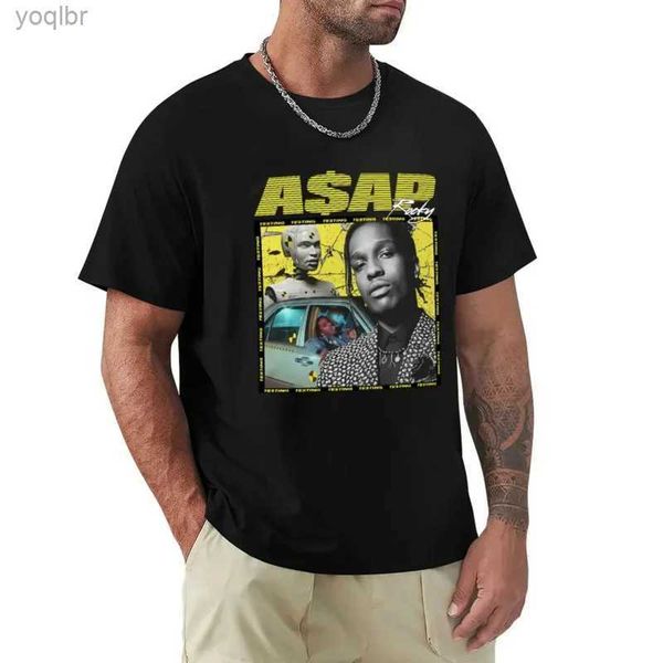 Erkek Tişörtler ASAP Rocky Test 90'lar Retro T-shirt kazak eğlenceli hızlı kurutma Saf Beyaz Erkek T-Shirtl2405