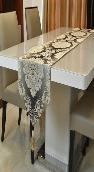 Moderno Luxo Minimalista Europeu Jacqurard Table Runner para mesa de café Placemat Tail de decoração 32 cm x 210 cm3320463