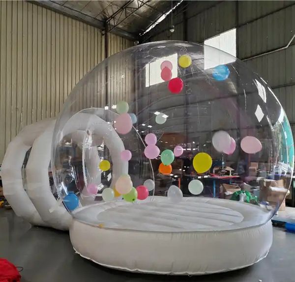 4m di diametro+1,5 m tunnel personalizzato Tenda a cupola di igloo personalizzato lussuoso gonfiabile a bolle lodge lodge party golle bobble house fedex/ups