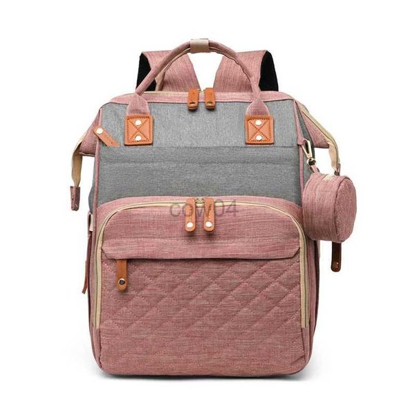 Sacos de fraldas Mochila feminina de grande capacidade de alta qualidade Oxford Ploth Ploth Multi-Pocket Mummy Bag Baby fralper Storage Moda New D240429