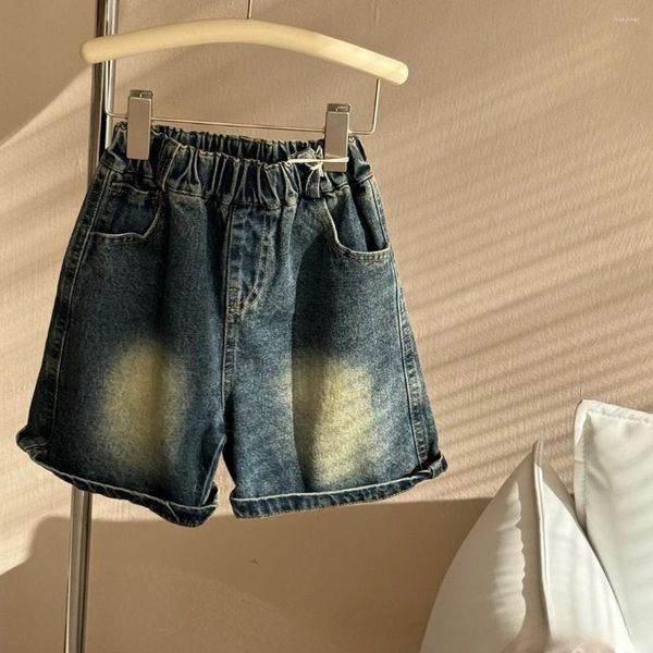 Шорты Детские штаны Оптовые лето 2024 Корейская версия джинсовая ткань