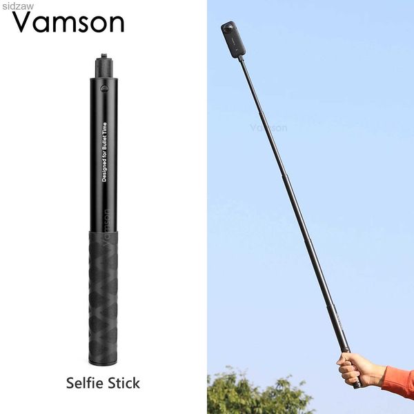 Selfie Monopods Vamson Alumínio Alumínio Expansível Handhie Pólo Selfie Pólo Telescópico Rod Adequado para Insta360 One X2 X3 DJI SJCAM ACESSORES WX