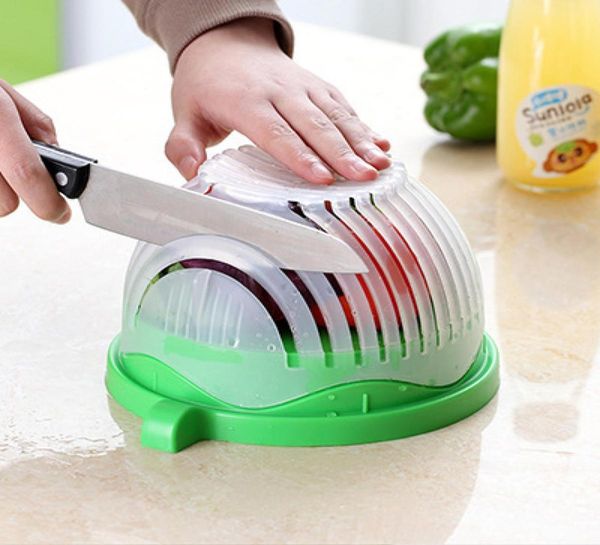 Салатная резак чаша кухня гаджет овощные фрукты Slicer Sticer Шайма и резак быстрого производителя салата кухонный инструмент3651767