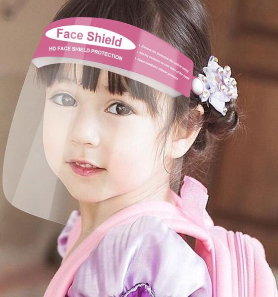 Bambini per bambini Sicurezza Face Shield trasparente Full Cover Cappello Film Strumento di protezione Film Strumento Antifog Piet Materiale FACHIELD4780245