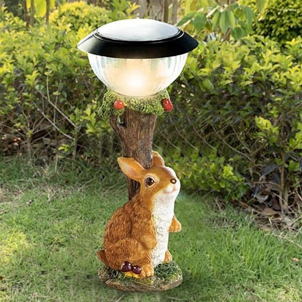 Садовые украшения светодиодные солнечные животные статуэток на открытом воздухе