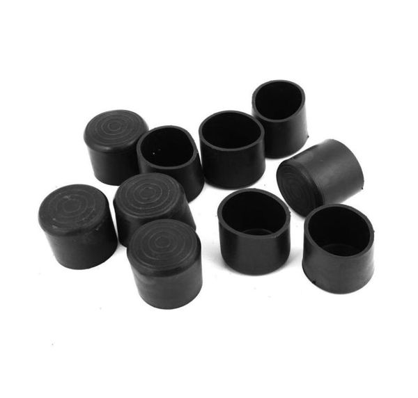 Gummi -PVC Flexible Runde Endkappe 38 mm Fußabdeckung 10 Stcs Black1538308