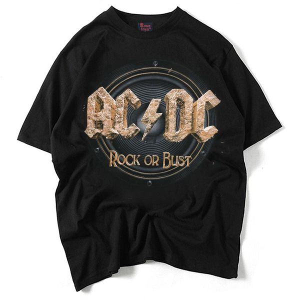 Мода Новая мужская рубашка футболка с коротким рубашкой Mens Summer Tee Print Acdc Cotton Tshirts Men 3d дизайнерская одежда плюс размер M3XL ROC9193208