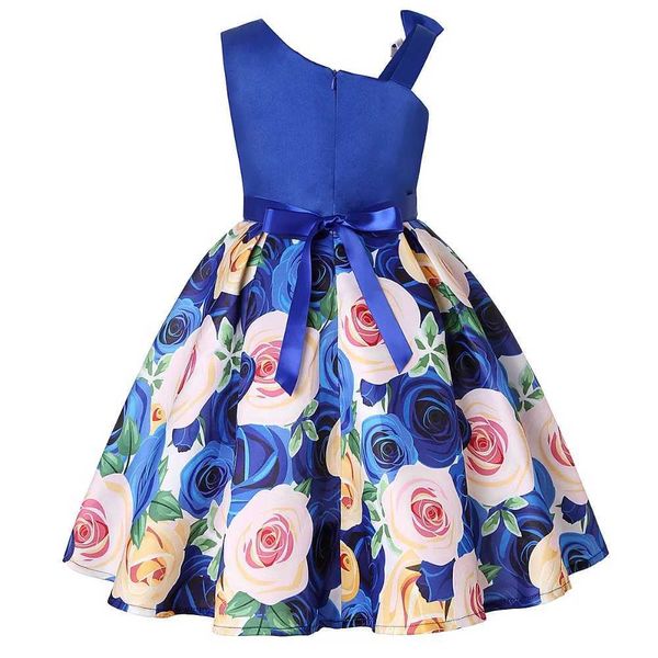 Abiti da ragazza Summer Kids Flower Dresses for Girls Christmas Children Abbigliamento Principessa Brithday Farebbe Abito da bambina con fiocco