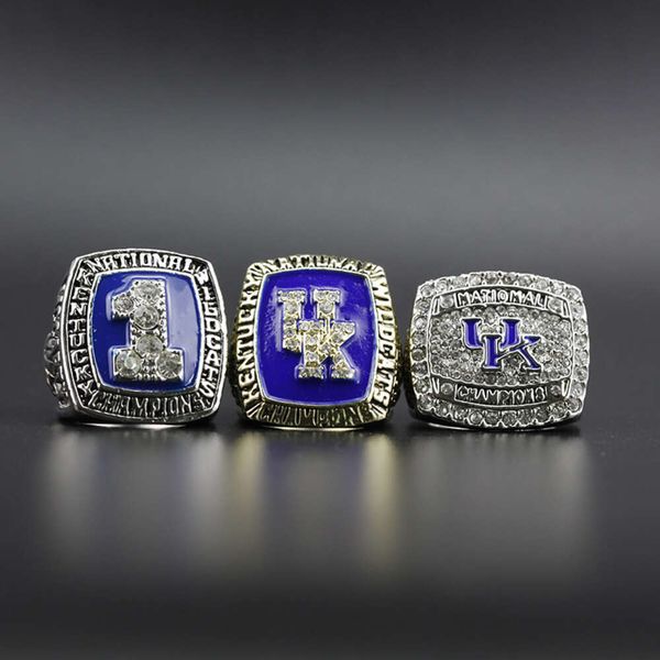 Bandringe 1996 1998 2012 NCAA Kentucky Wildcat Ring University Ring 3 Set UK Champion Rings