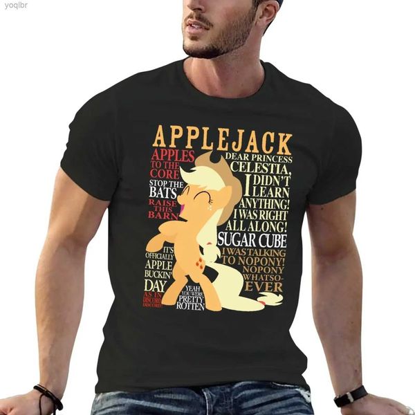 T-shirt da uomo Molte parole sulla maglietta Applejack Hippie Plain Mens Oversize T-shirtl2405