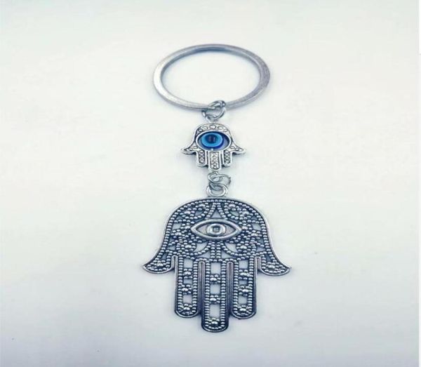 Joalheria de moda anjo wings mal olho hamsa mortima handm charme diy keychainsilver tom chave de chaves de moda de moda de moda 3138376