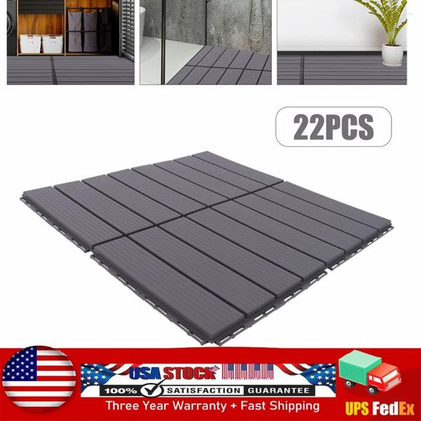 Teppiche 22pcs Deck Terrasse Fliesen ineinandergreifende Fußböden Fliesen im Freien 12'x 12 '' '
