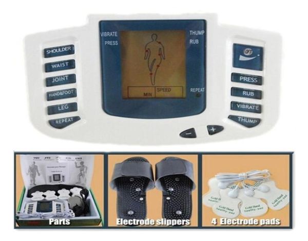 Massageador de corpo inteiro Estimulador de músculos elétricos Relax Terapia Massageador Electro pulso de tensão Massagem de acupuntura 4 blocos S4267178