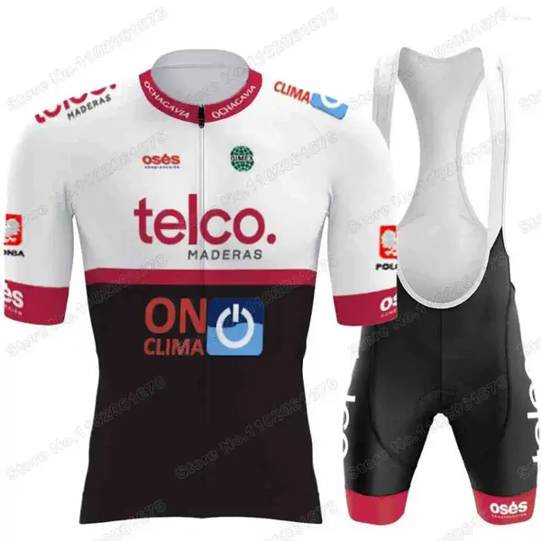 Conjuntos de corridas 2024 Ciclismo Jersey Telco'm Clima-ISSES Set Men Rousing Summer Road Bike camisa Terno