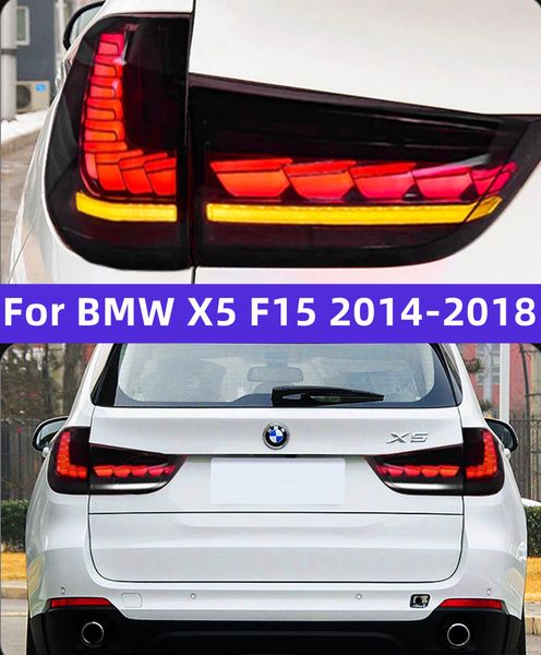 BMW X5 F15 2014-20 için arka lamba montajı 18 Dragon Ölçek Akan Sinyal Arka Kuyruk Işığı Otomobil Lambası Aksesuar