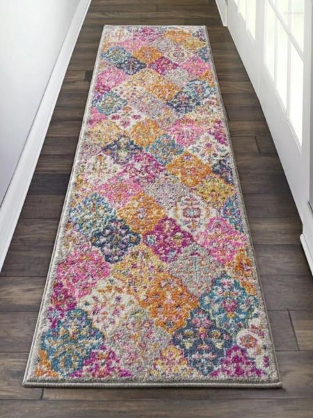 Tapete de tapete de luxo Brights Brights Floral Diamond for Living Room Runner Home Bedroom Decor