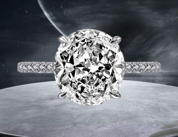 Corte oval vintage 4CT Laboratório Diamante Promise anel 100 Real 925 Sterling Silver Engagement Banda de casamento Rings para jóias femininas80063752025651
