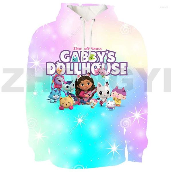 Damen Hoodies Fashion Gabbys Puppenhaus übergroße Hoodie Cosplay Kostüm 3d Gabbys Dollhouse Frauen Kleidung Cartoon gedruckt Pullover