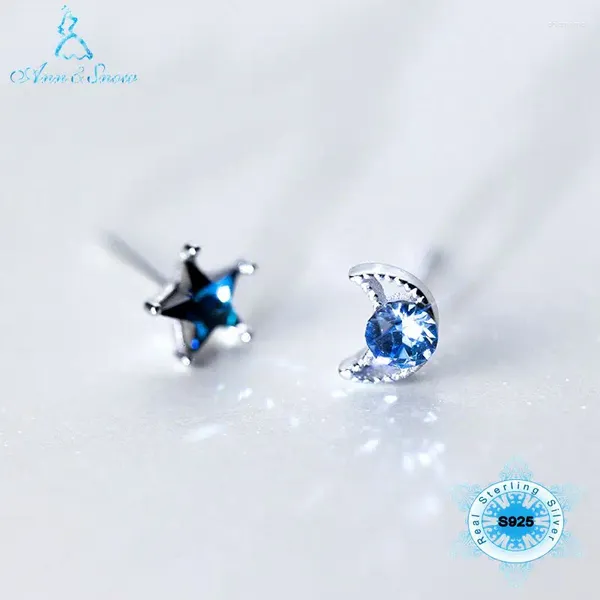 Orecchini per borchie 925 Sterling Silver for Women Star Moon Earing Orecchie di alta qualità Sapphire Gifts Gioielli