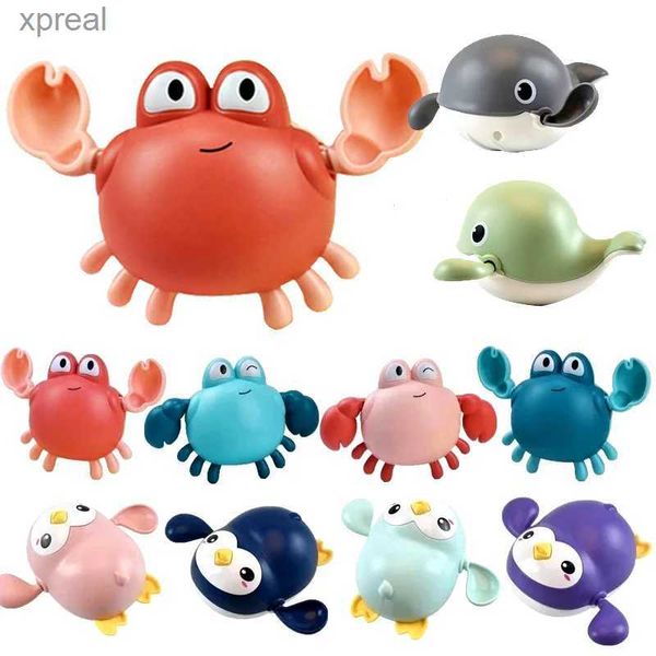 Bath Toys Baby Toy Toy Chuveiro Pato Cartoon Animal Caranguejo de Baleia Piscina Piscina de Água Chain Windup Shower Baby Toywx