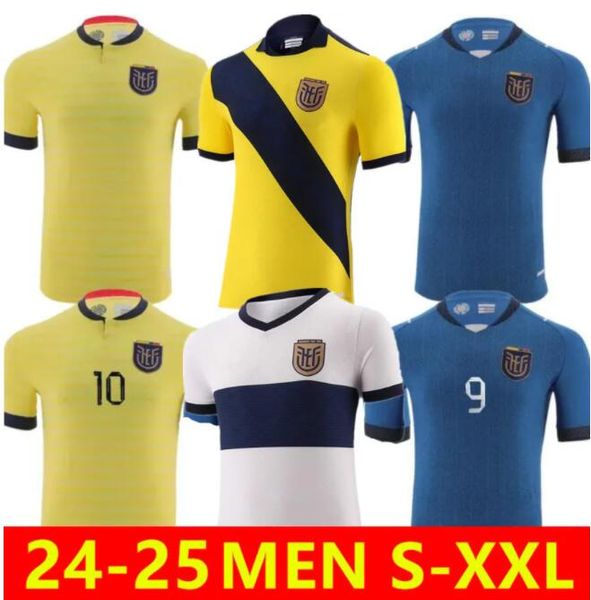 2024 Temporada Jerseys de futebol do Equador 22 23 24 E.Valência #13 Estupinan Caicedo Central Ibarra adulto Mens camisas de futebol Kit Kit Uniformes